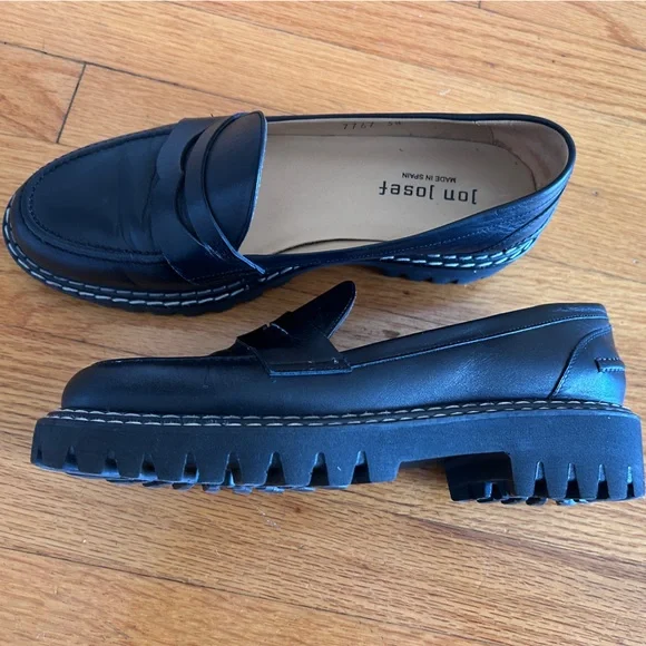 Chic Jon Josef Black Leather Loafers size 38 - Picture 5 of 13